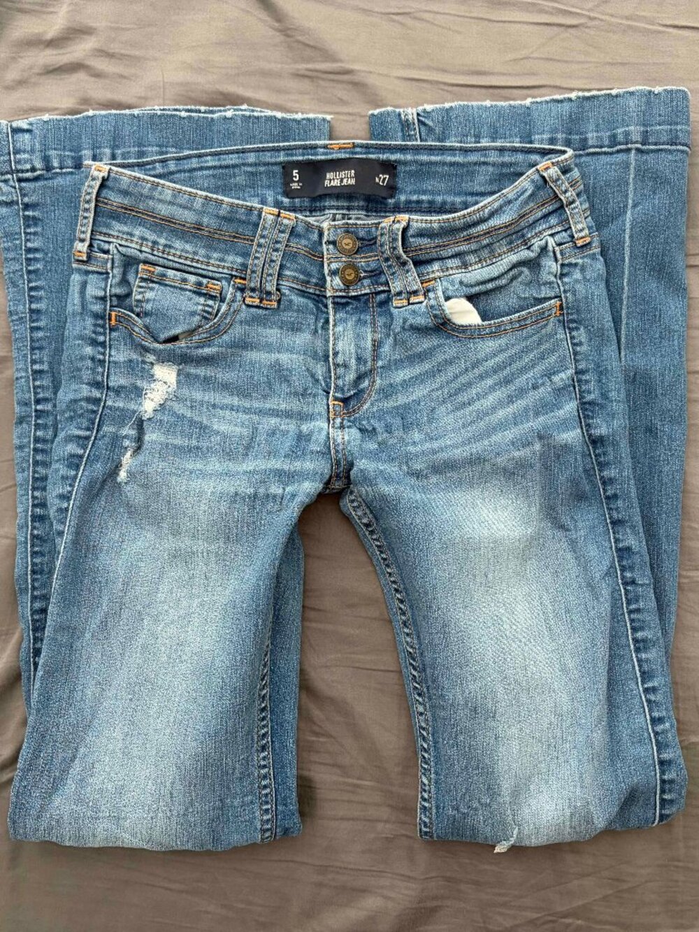hollister flare denim stretch jean - 5/27w